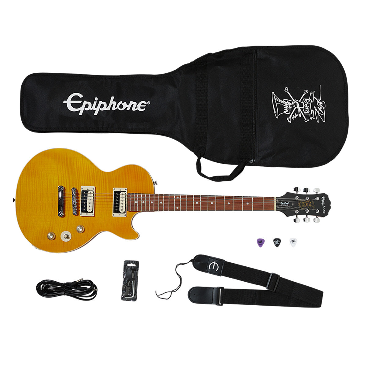 Pack Guitarra Electrica Epiphone Slash Appetite Lp Special Amarillo 