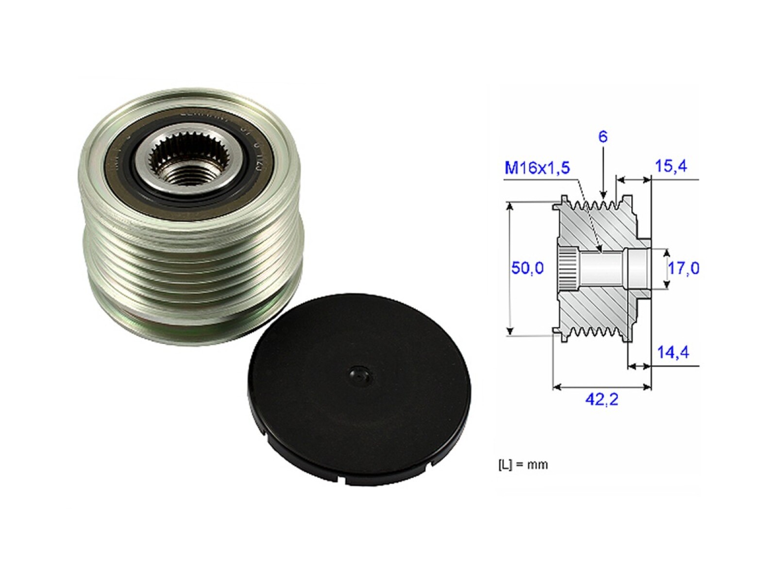 Polea Alternador Marcha Libre Nissan Sentra B17/Sentra B16 07-25 