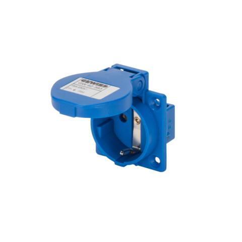 Tomacorriente de embutir schuko 50x50 2P+T 16A 230V azul GG2393