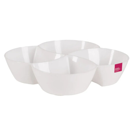 Copetinero Le Chef Redondo con 4 Divisiones 25x25x6Cm Blanco