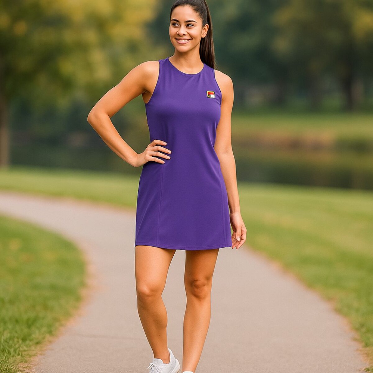 Vestido para tenis con calza corta basic ll deportivo Fila. - VIOLETA 