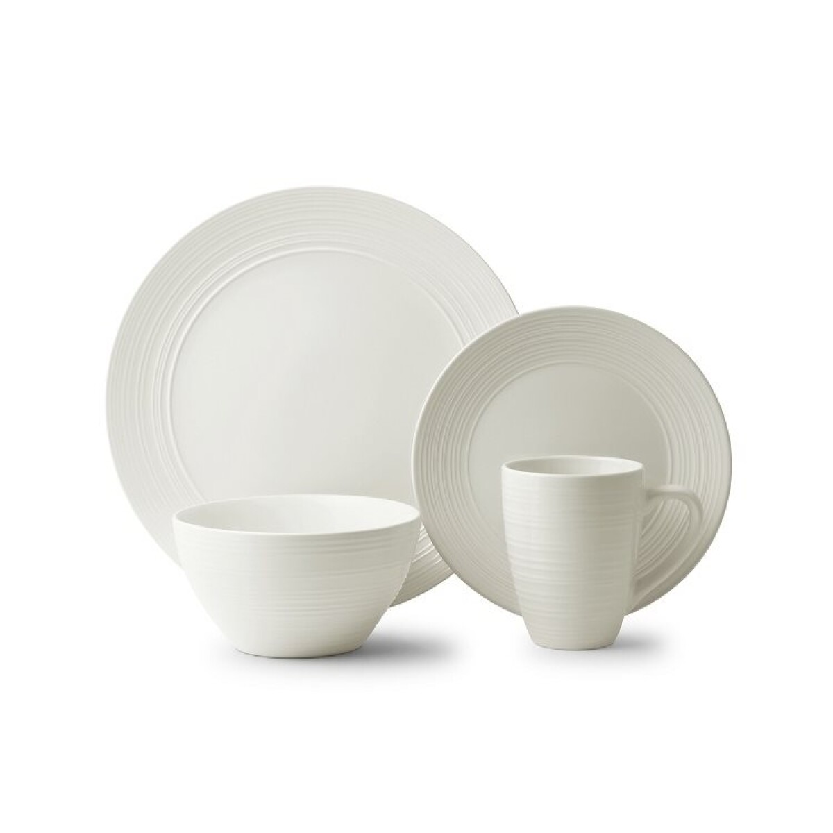 SET 16PZAS STONEWARE D28-21-15/350ML RIPPLE 