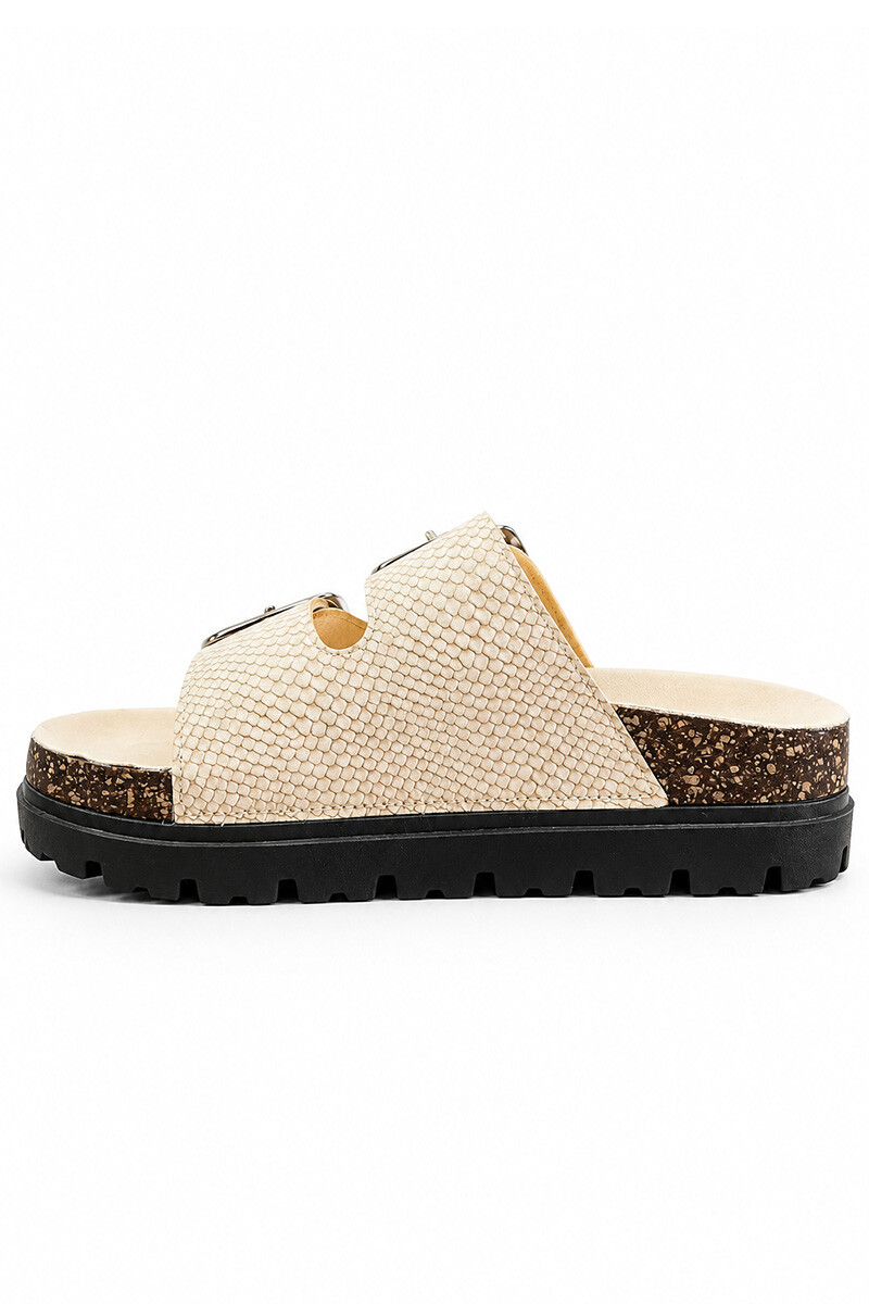 Sandalia Bettina Birky plataforma con hebilla BT101 Beige