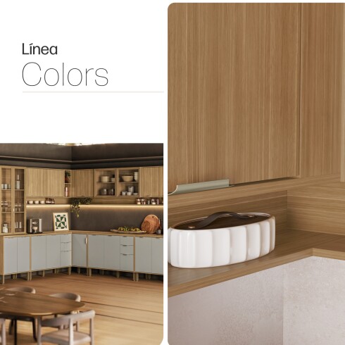 JUEGO DE COCINA 10 MODULOS LINEA COLORS FREIJO Y VERDE