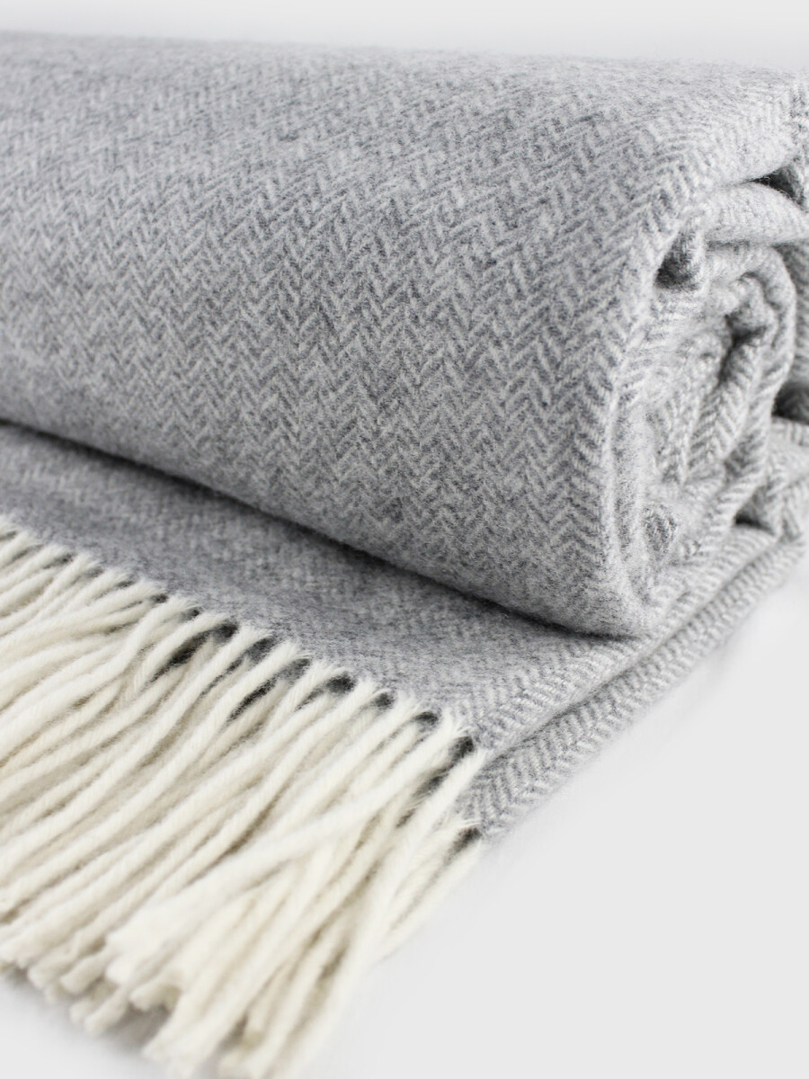 Manta 100% Lana - Gris 