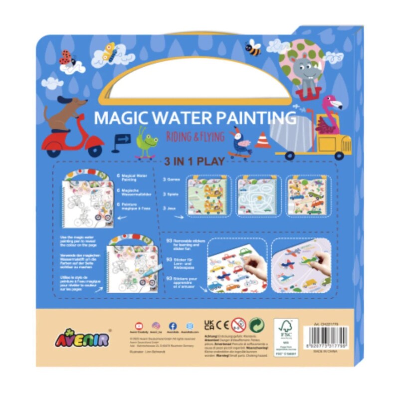 AVE3EN1 Libros Para Colorear Con Agua 3 En 1 Avenir 3+ - Trasportes