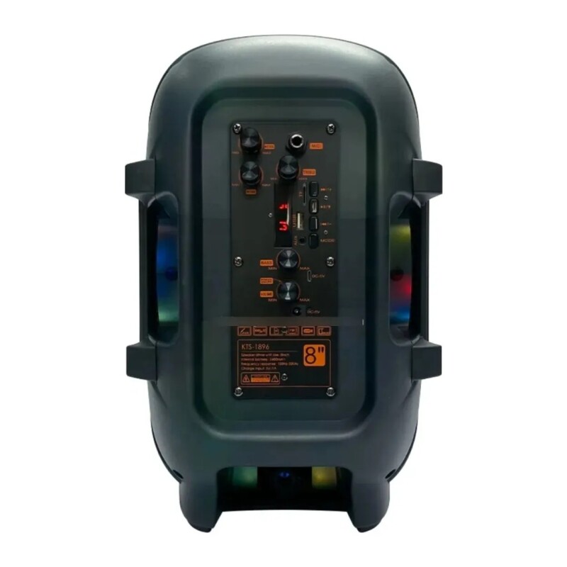 Parlante torre bluetooth KTS1896 8" luces LED con micrófono y control Parlante torre bluetooth KTS1896 8" luces LED con micrófono y control