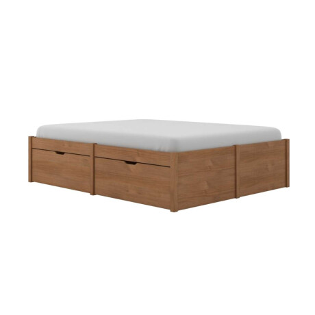 Cama Madera Maciza Con Cajones 2 plazas Linea Beauty Amendoa