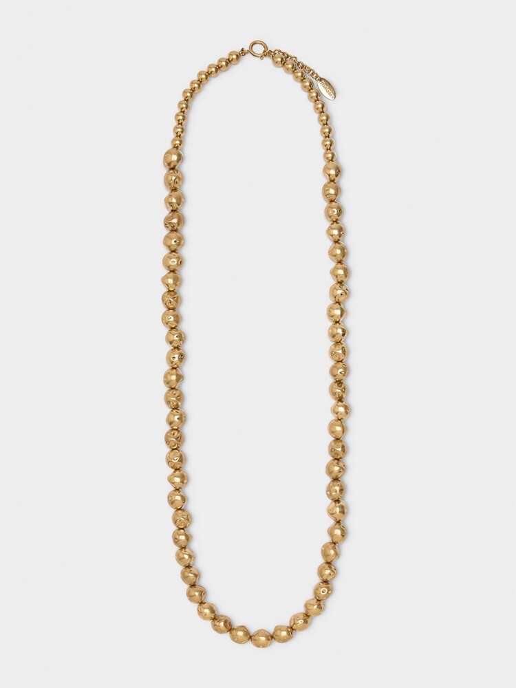 Collar Largo Con Esferas dorado
