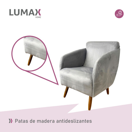 Pack x2 Sillón poltrona 1 cuerpo Lumax Kira nórdico de tela Granito