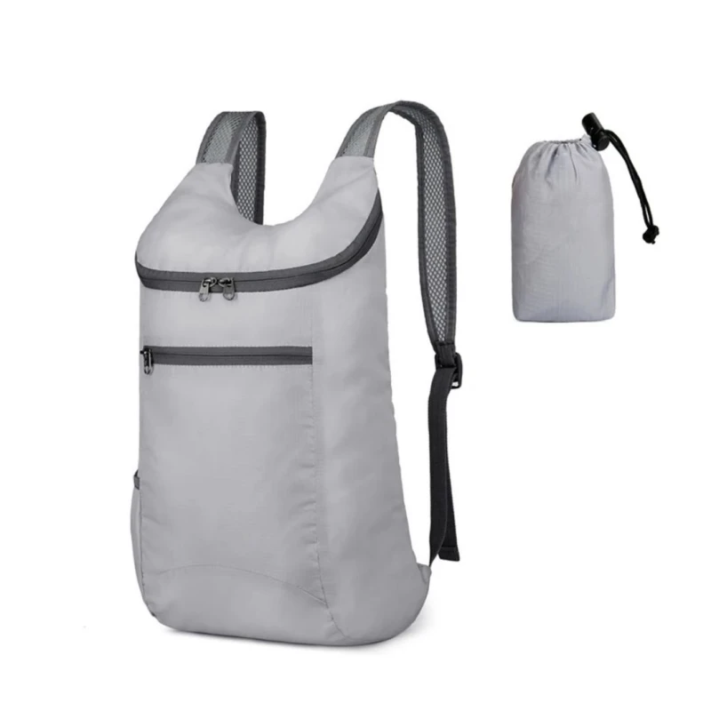 Mochila De Viaje Impermeable Plegable Multiuso Almacenar Color gris