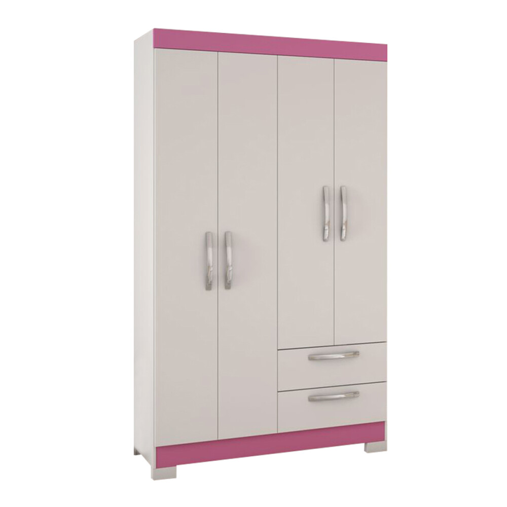 ROPERO 4 PUERTAS 2 CAJONES GUARDARROPA ARMARIO PLACARD CLOSET BLANCO FLEX