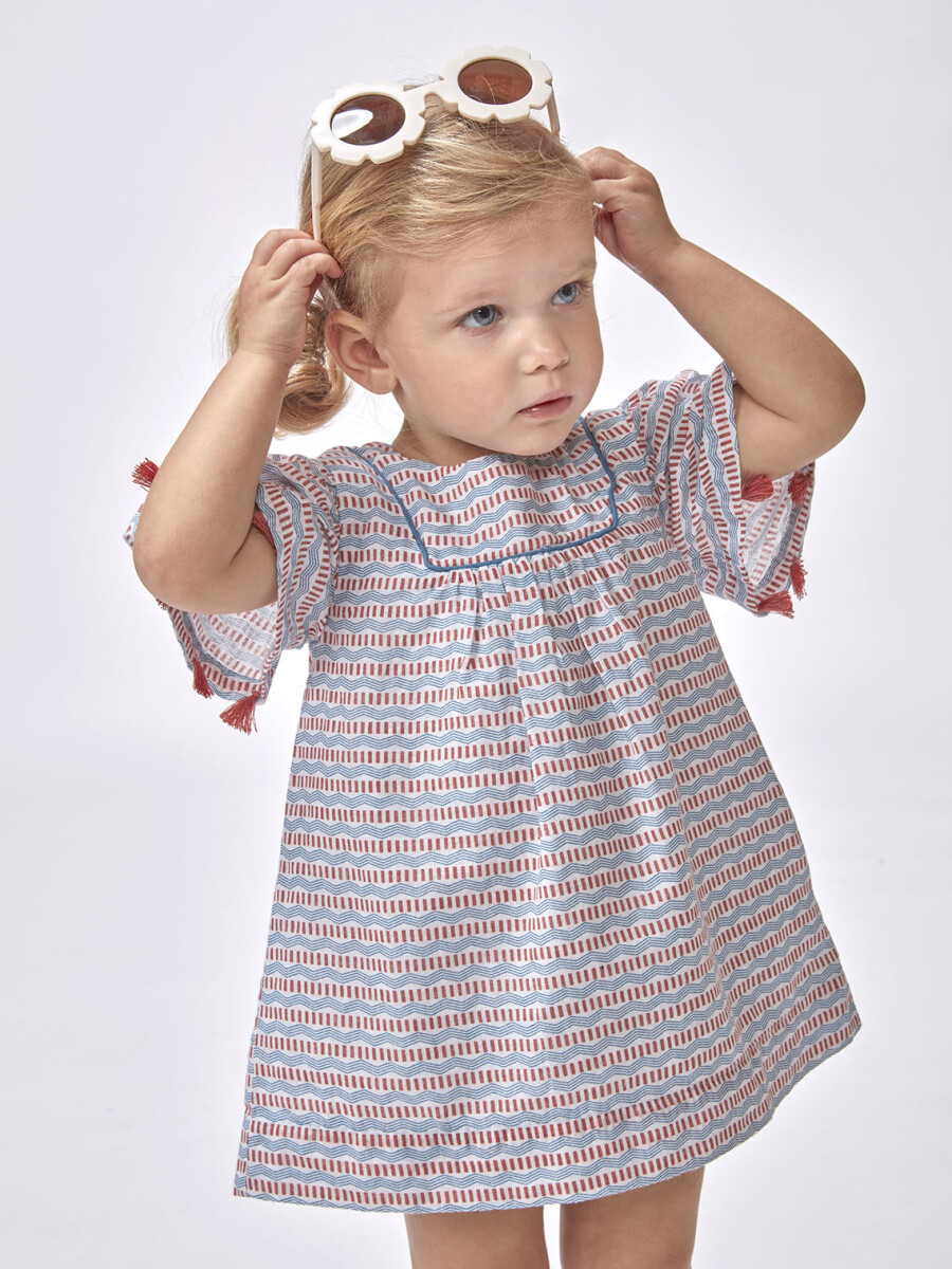 Vestido Estampado Blanco Roto
