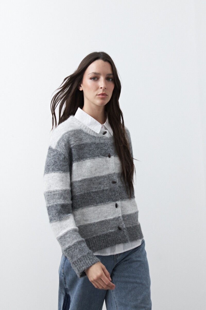 CARDIGAN FROST Gris Melange