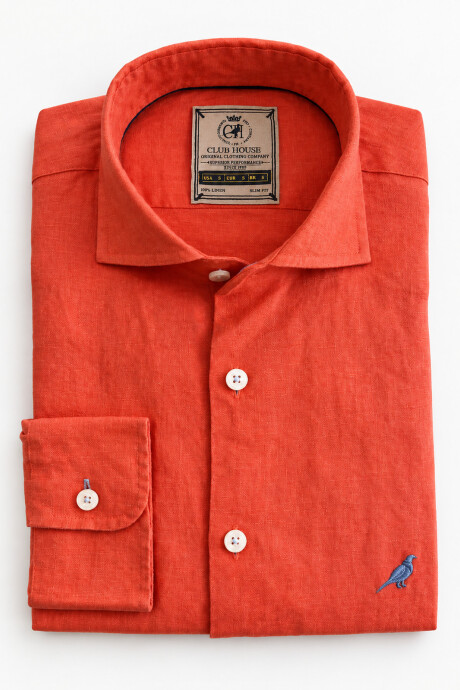 Camisa Lino Nogal Ladrillo lavado