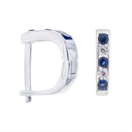 Par de aros de plata 925 con circonias. Par de aros de plata 925 con circonias.