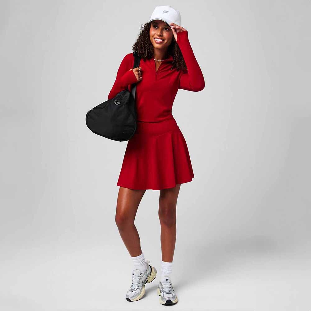 Polo Manga Larga Feather Tech+ Half-Zip Top Mujer Holly Berry