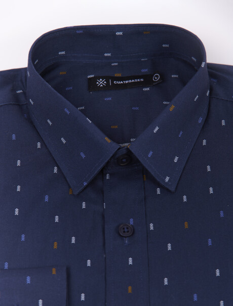 Camisa m/l estampada negro