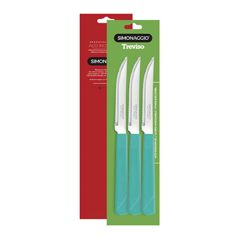 Set X3 Cuchillos Treviso de Simonaggio TURQUESA