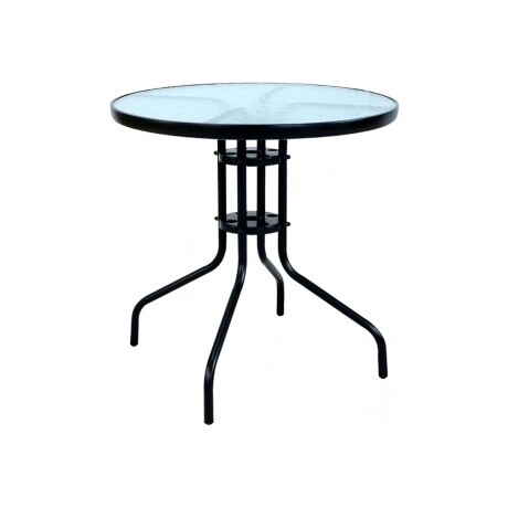 MESA DE EXTERIOR ACERO-Y-VIDRIO NEGRO MINHLA