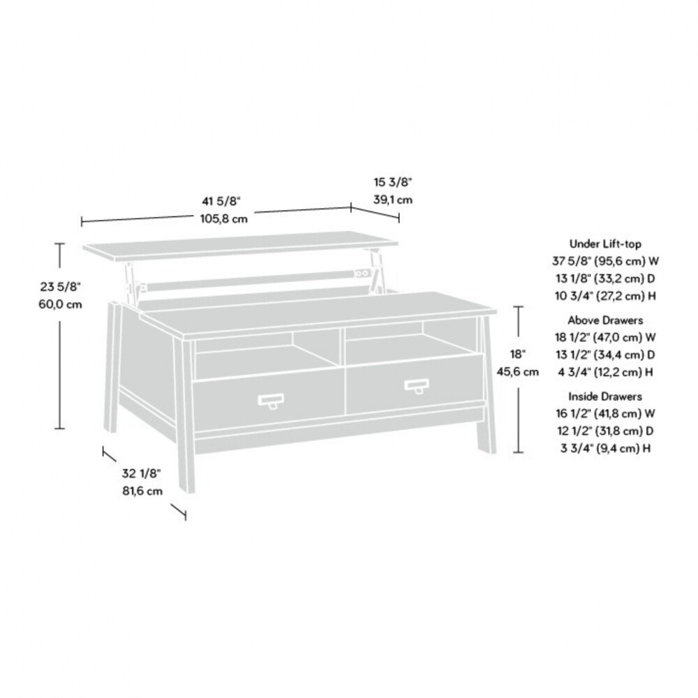 Mesa Ratona Articulada con cajones - Sauder - Linea Trestle Beige