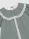 Vestido De Arras En Lino Verde Con Tiras Verde Oscuro
