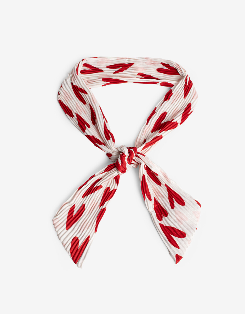 Vincha Textil Plisada Corazones 