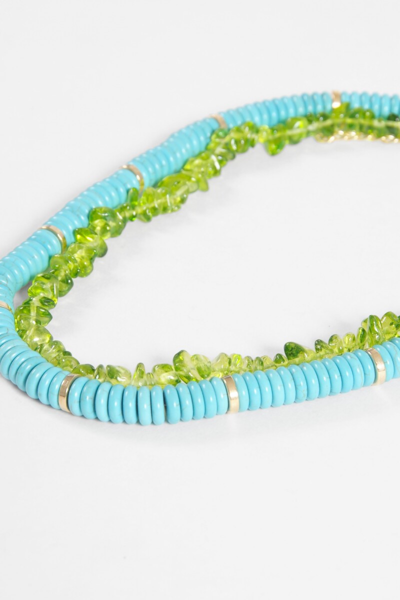 Collar doble piedras multicolor