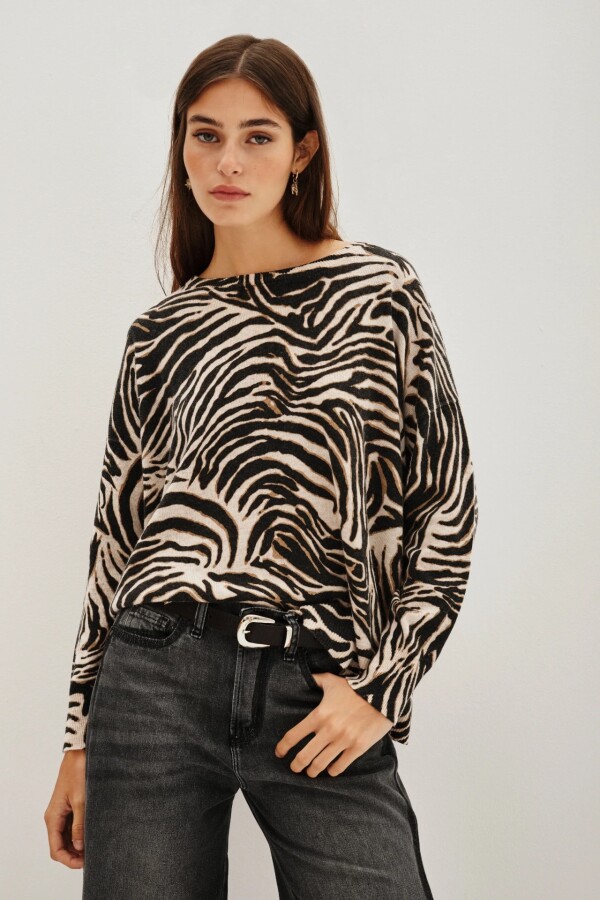 Sweater Cymade Cebra Beige Melange