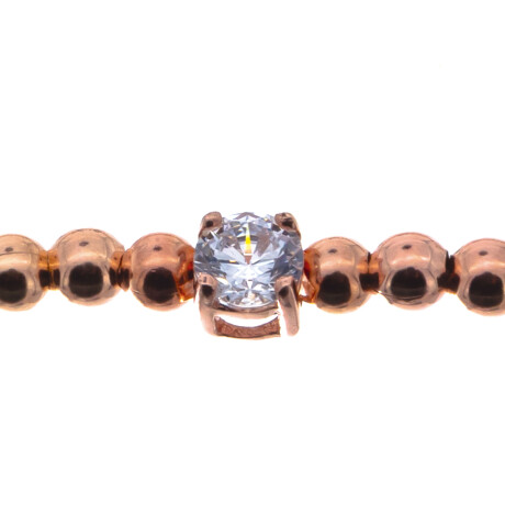 Pulsera de plata 925 con baño de oro rosado y circonias. Pulsera de plata 925 con baño de oro rosado y circonias.