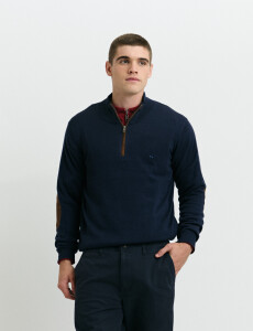 470996 SWEATER MEDIO CIERRE HARRINGTON LABEL Azul Oscuro