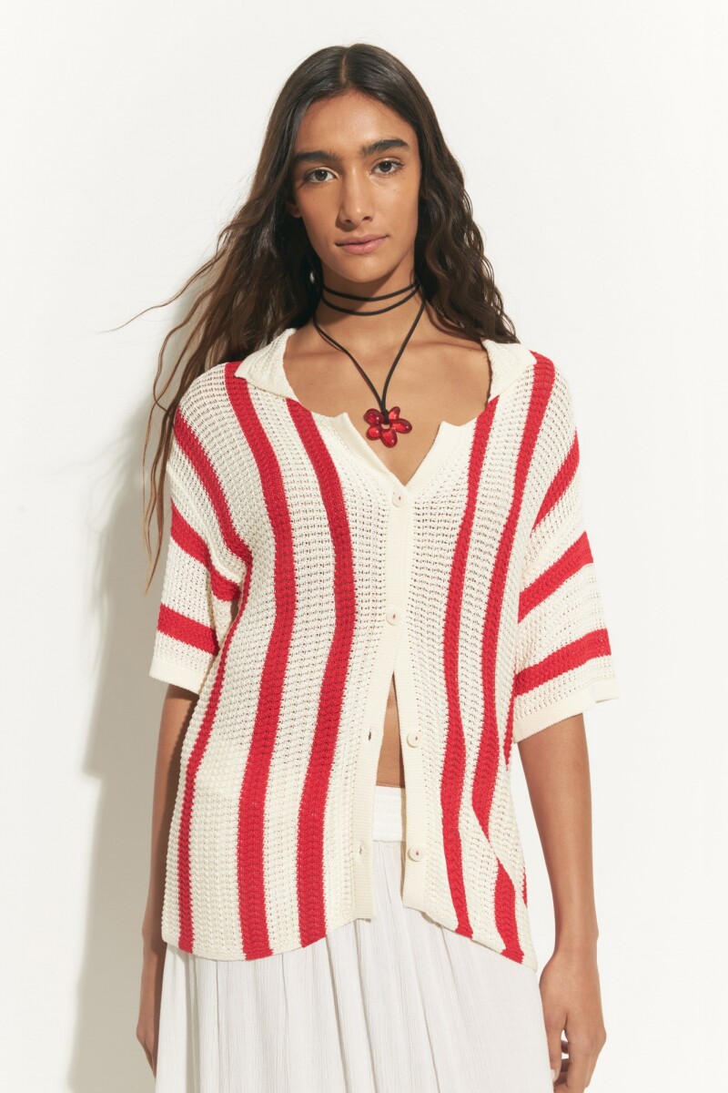 Camisa tejida rojo