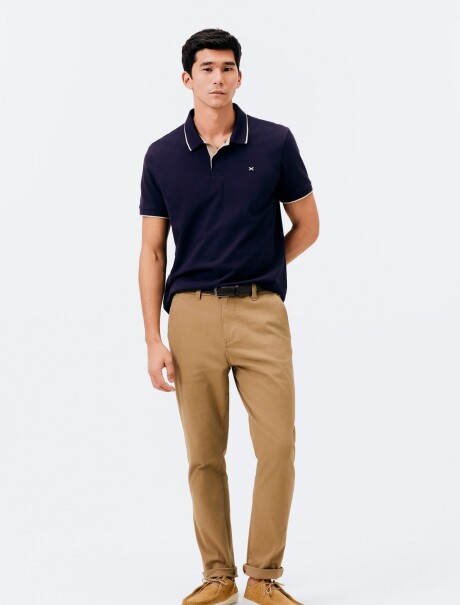 CAMISA DE CUELLO CON BORDADO AZUL OSCURO