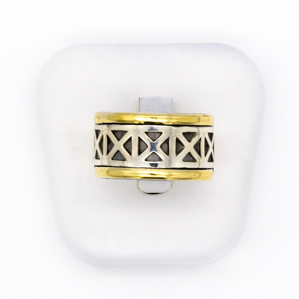 Anillo de plata 925 y double de oro 18 ktes. 