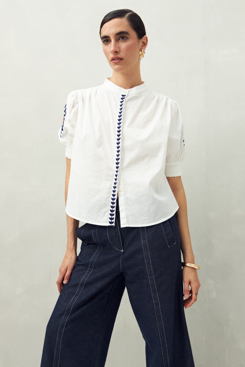 CAMISA AZTECA Blanco