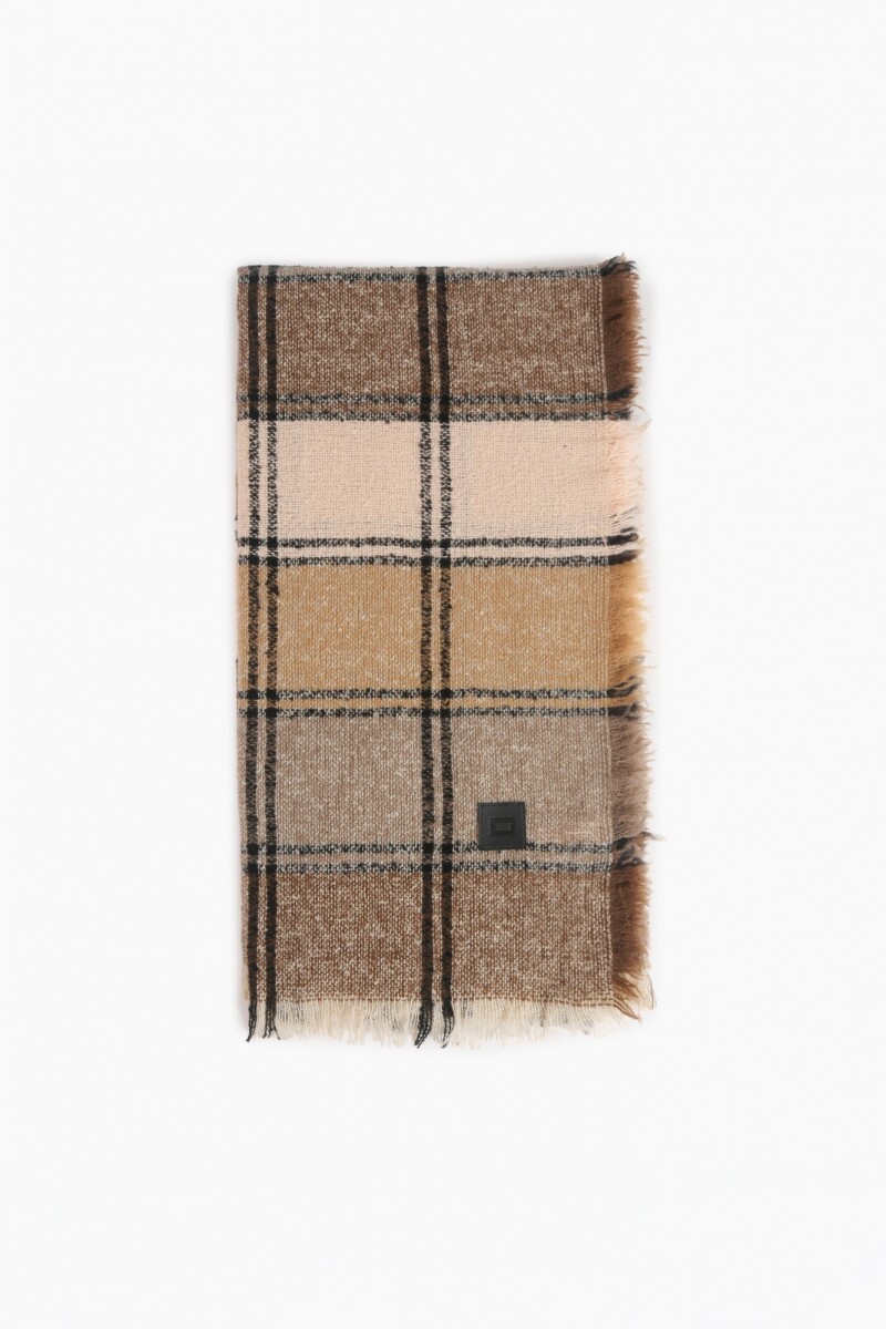 Pashmina a cuadros tostado