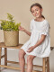 Vestido De Openwork Engomado Blanco Roto