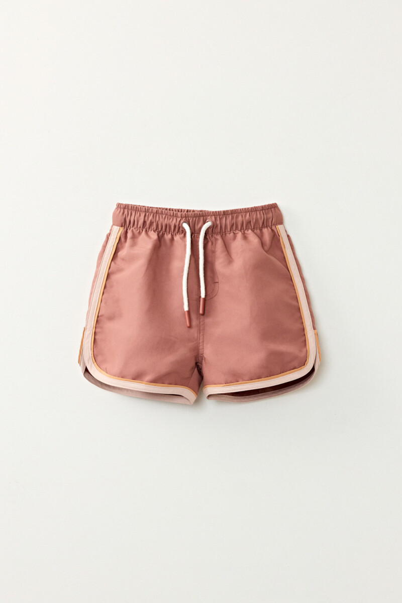 Short de baño - Marron Y Naranja 
