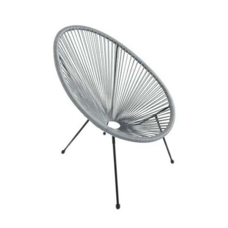 Silla Simil Rattan Ovalada Gris