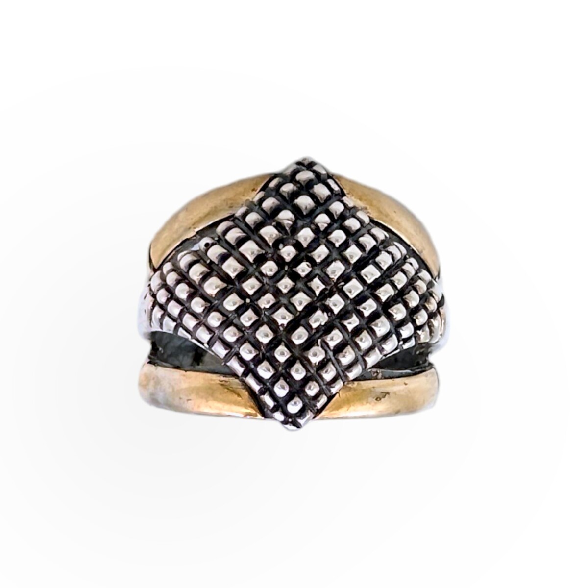 Anillo Puntos-Plata y Oro-Sin Piedra-AN5065 - sinpiedra 