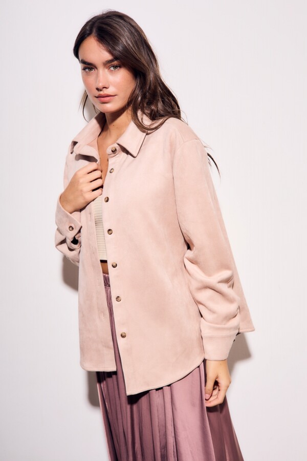 Camisa Gamuza Cuero Vegano Rosa