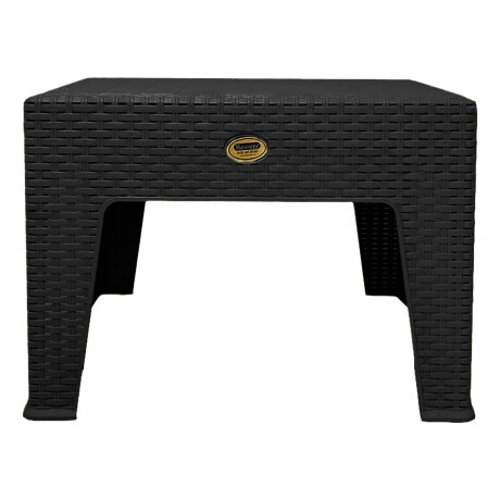 Mesa Ratona Auxiliar Jardín Patio Rattan Exterior UV Negro