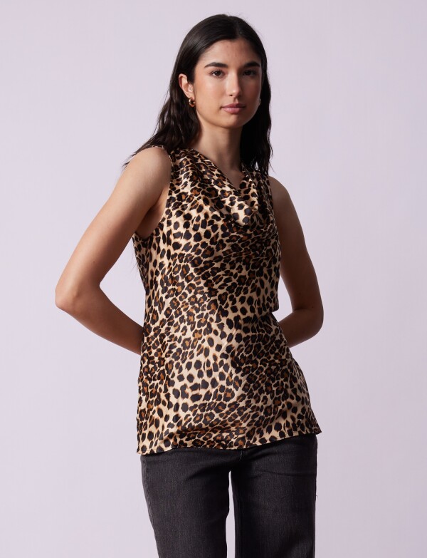 Blusa Animal Print BEIGE/MULTI