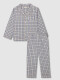 Pijama De Cuadro Vichy Gris Azulado