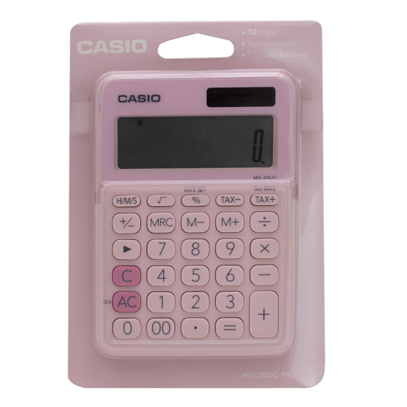 Calculadora Casio Ms-20uc-pk Rosa Solar O A Pila Calculadora Casio Ms-20uc-pk Rosa Solar O A Pila