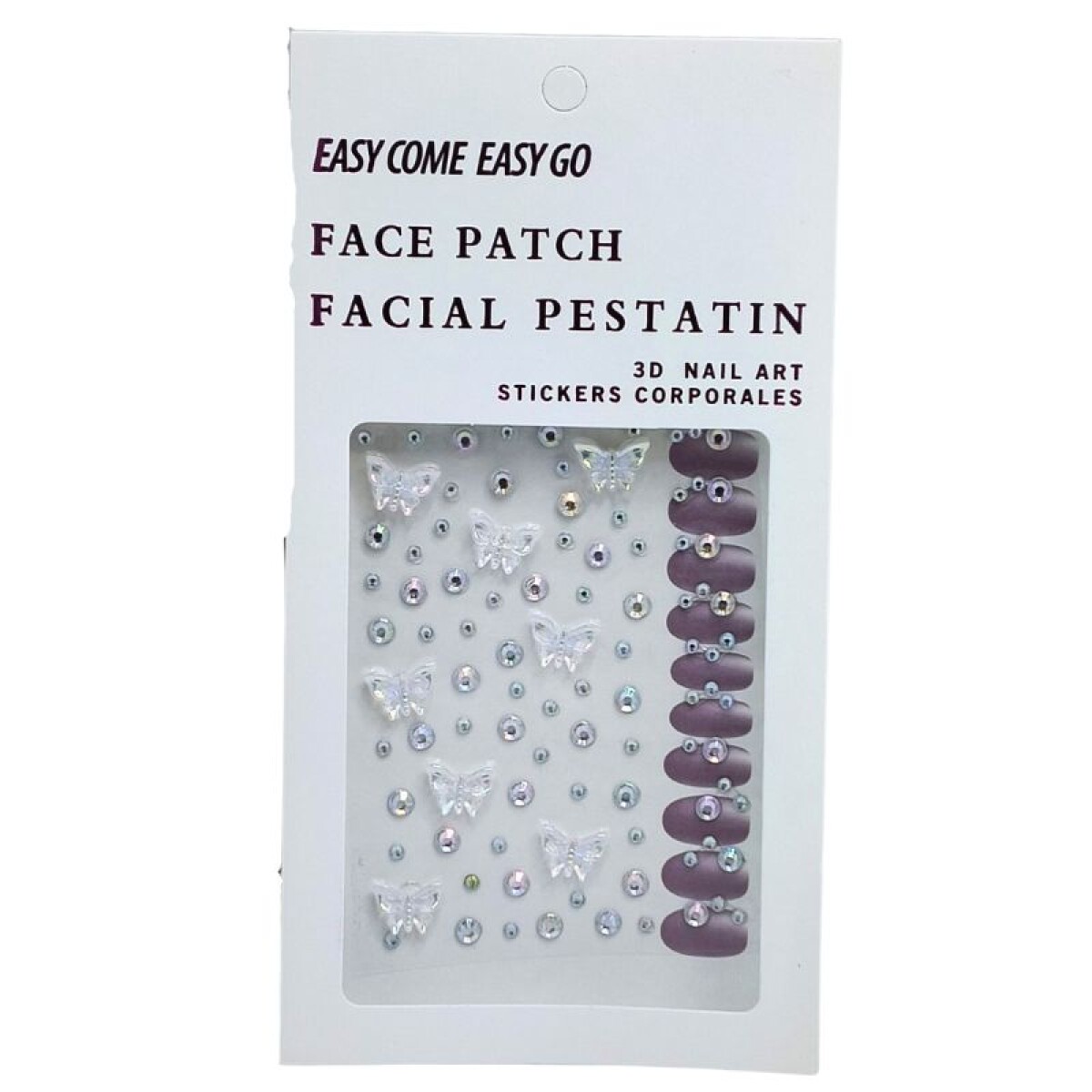 Set Stickers para Uñas y Rostro - Plateada 