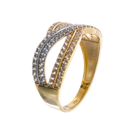Anillo de oro 18 ktes con circonias. Anillo de oro 18 ktes con circonias.