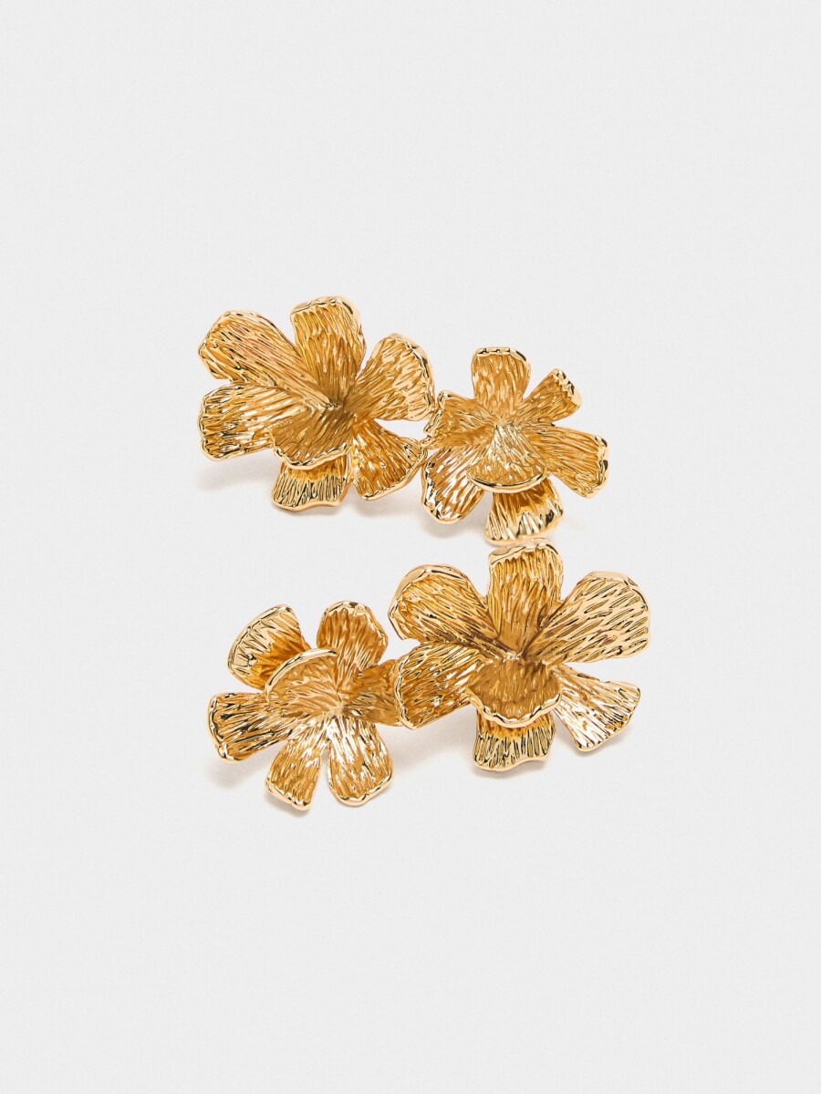 Pendientes Largos Flor dorado