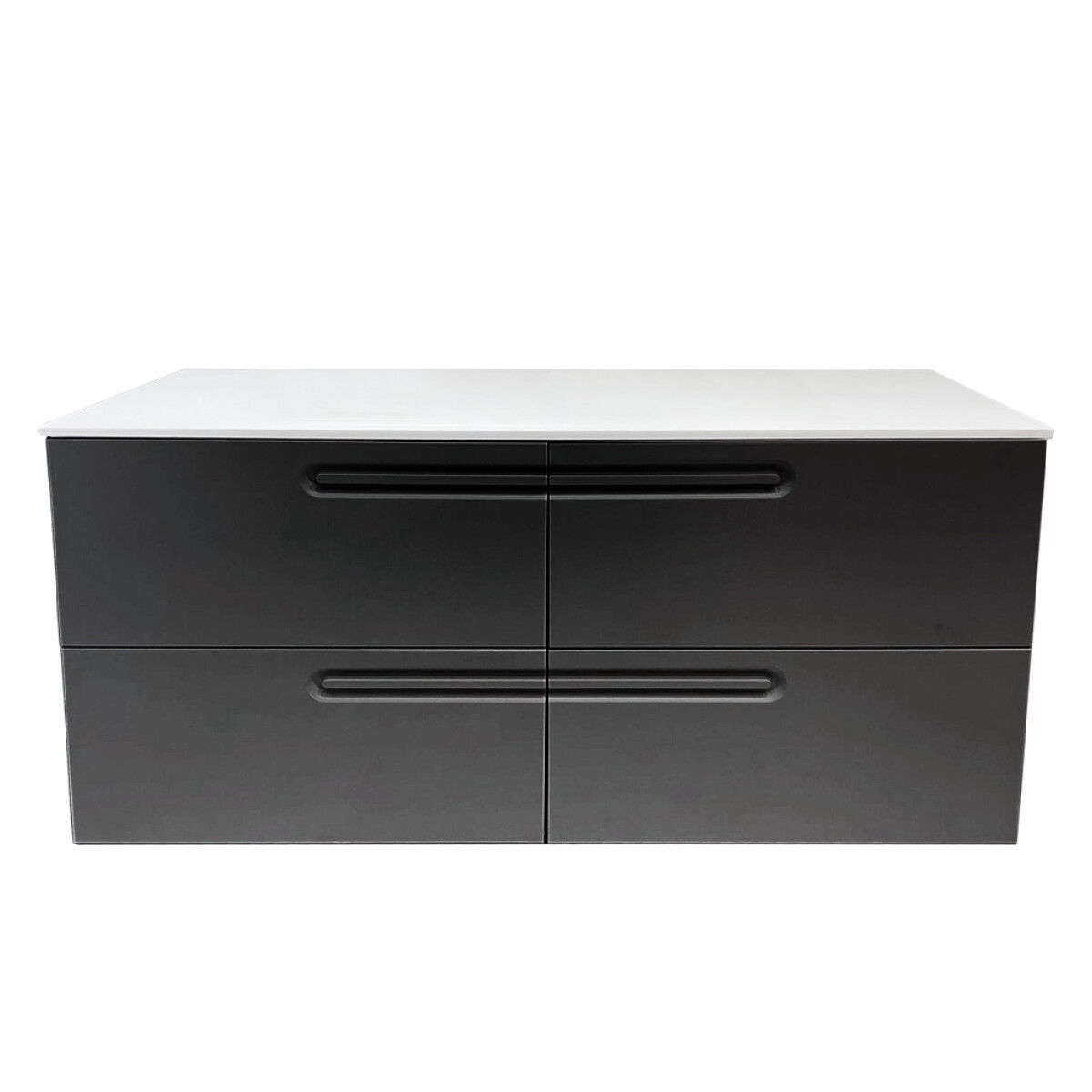 Mueble De Baño Econic 120 Cm Negro Mate Con Encimera 