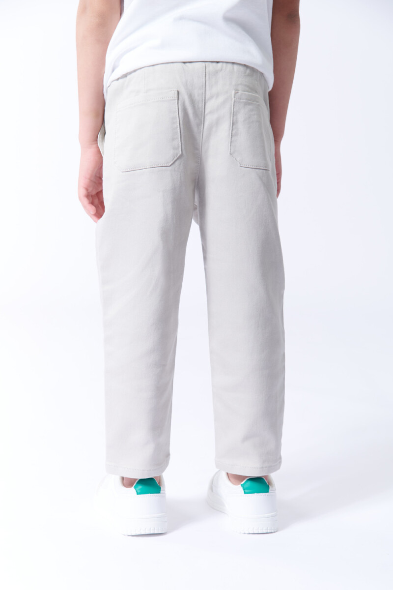 Pantalón twill Gris Claro